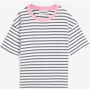 bonprix, bonprix T-Shirt Oversize-Passform, Halbarm-Design, mit Streifenmuster