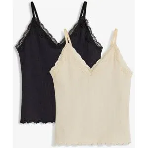 bonprix Ripp-Top aus softem Viskose-Mix (2er Pack)beige 36Damen