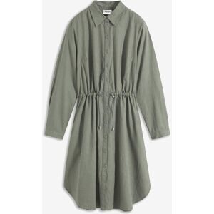 bonprix, bonprix Midikleid "Hemdblusenkleid aus Leinen-Baumwoll-Mix" 1 tlg. für lässigen Look, aus Leinen-Baumwoll-Mix, in A-Linie, mit Taschen