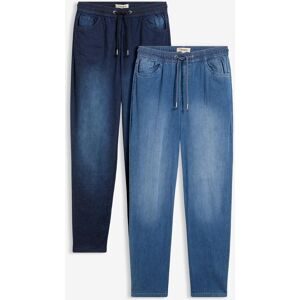 bonprix, bonprix Schlupfjeans Packung, 2 Stk. lockere loose fit Passform, elastischer Bund mit Kordelzug