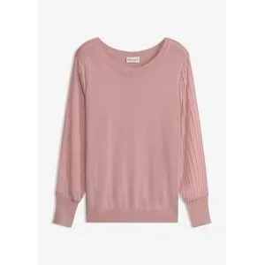 bonprix Feinstrickpullover aus softem Viskose-Mixrosa 32Damen