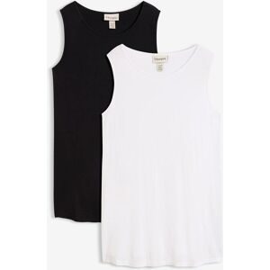 bonprix, bonprix Shirttop Packung, 2 tlg. Longtop in dezenter A-Linie, ärmellos, Viskose-Jersey mit Stretch