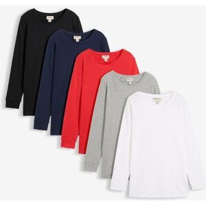 bonprix, bonprix Longshirt Packung, 5 Langarm, aus reiner Baumwolle, mit abgesetzten Bündchen am Ärmel