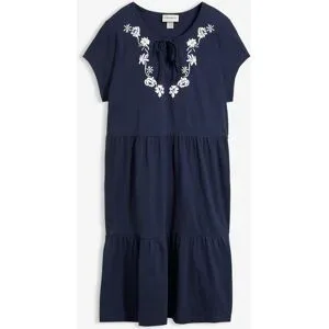 bonprix Baumwoll Tunika-Kleid, kurzarmblau 48Damen