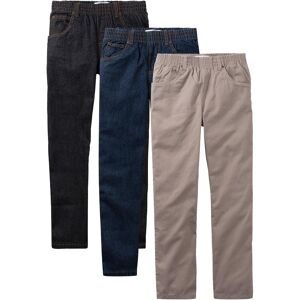 bonprix, bonprix Schlupfhose "Regular Fit Schlupfhose aus reiner Baumwolle, Straight (3er-Pack)" aus Baumwolle, mit elastischem Gummizugbund, Regular Fit