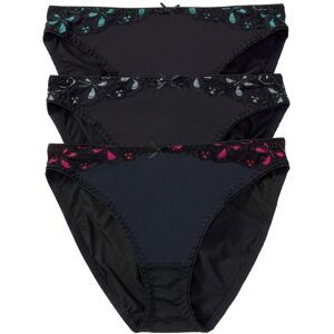 bonprix, bonprix Slip "Slip mit Spitze (3er Pack)" Packung, 3 Stk. mit zweifarbigem Stickereieinsatz, mit zarter Spitze, 3er Pack