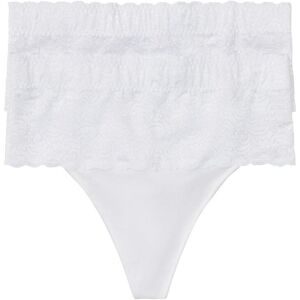 bonprix, bonprix String Packung, 2 Stk. mit breitem Spitzenbund, elastisches Material, figurbetonte Passform