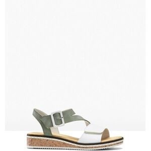 Rieker, Rieker Riemchensandale Sommerschuh, Sandalette, Keilabsatz, mit asymmetrischem Riemchen