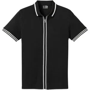 bonprix Piqué-Poloshirt mit Reißverschluss aus reiner Baumwolleschwarz 64Herren