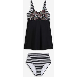 bonprix, bonprix Tankini "Long-Tankini (2-tlg. Set) mit Highwaist-Bikinihose" Set, 2 Stk. sportlicher Stil, bequeme Passform, mit attraktivem Druck
