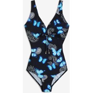bonprix, bonprix Badeanzug sportlicher Stil, rundum bedrucktes Design, mit Elasthan-Anteil