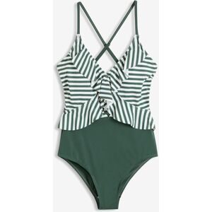 bonprix, bonprix Badeanzug "Badeanzug mit Volant" bequeme Passform, sportlicher Stil, mit Volant-Detail
