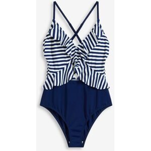 bonprix, bonprix Badeanzug "Badeanzug mit Volant" bequeme Passform, sportlicher Stil, mit Volant-Detail