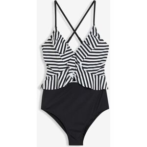 bonprix, bonprix Badeanzug "Badeanzug mit Volant" bequeme Passform, sportlicher Stil, mit Volant-Detail