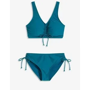 bonprix Bustier-Bikini (2-tlg.Set) mit Bindebändernpetrol 36Damen