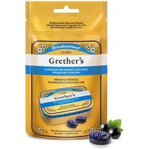 Grethers, Grethers Blackcurrant Gold zuckerhaltig Pastillen Beutel Refill