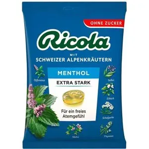 Ricola, Ricola ohne Zucker Beutel Menthol Extra Stark Bonbons