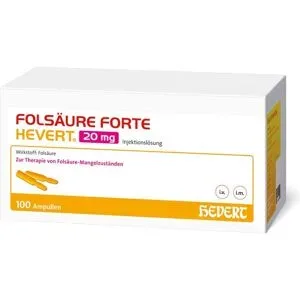 Hevert, Folsäure Forte Hevert 20 mg Injektionslösung Ampullen