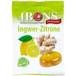 Ibons Ingwer Zitrone ohne Zucker Tüte Lutschbonbons