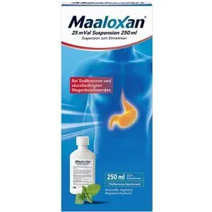 MAALOXAN Suspension bei Sodbrennen mit Magenschmerzen
