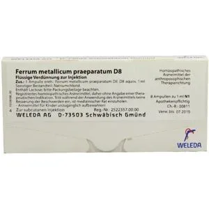 Ferrum Metallicum Praeparatum D8 Ampullen