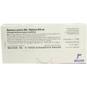 Resina Laricis/ D6 Retina D4 aa Ampullen