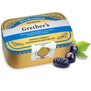 Grethers Blackcurrant Silber zuckerfrei Pastillen Dose