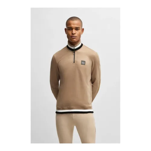 BOSS Equestrian Pullover Troyer Stehkragen - Camel -  Farbe: Camel, Grösse: M