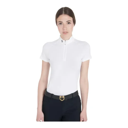 Equestro Turniershirt Taline Polo Slim Fit Kurzarm Damen - Weiss -  Grösse: XS