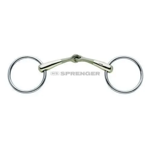 Sprenger Wassertrense TURNADO Sensogan einfach gebrochen - 16mm - Silber/Gold -  Gebisslängegrösse: 14.5 cm