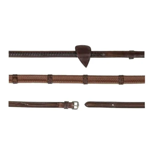 Dy'on Gummizügel mit 7 Lederstegen und geflochtener Abschluss - Braun -  Farbe: Braun, Grösse: Cob