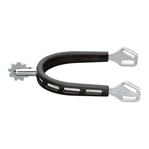 Sprenger Sporen ULTRA fit Extra Grip - Edelstahl rostfrei, 30 mm abgerundet mit Sonnenrad - Silber/Schwarz -