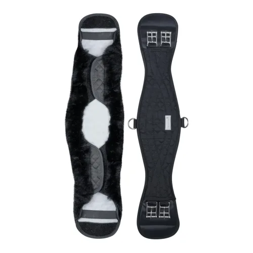 Waldhausen Kurzgurt Lammfell - Schwarz/Schwarz -  Farbe: Schwarz/Schwarz, Länge: 60 cm