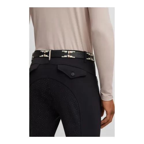 BOSS Equestrian Gürtel Polo Signature - Black -  Länge Damen/Herrengürtel: 100 cm