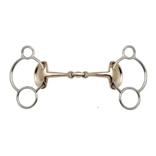 Stübben Golden Wings 3-Ring Pessoatrense doppelt gebrochen Gebisslängegrösse: 11.5 cm
