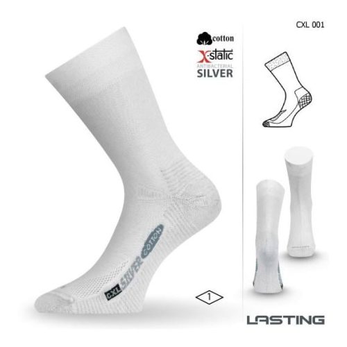 Lasting, Lasting CXL Trekking-Socken Baumwolle mit Silberfaser - weiss