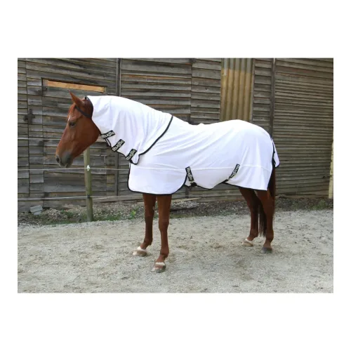 RugBe Fliegendecke SuperFly inkl. Halsteil - Weiss -  Grösse Pferdedecken: 135 cm
