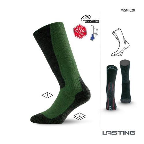 Lasting, Lasting Warme Merino WSM Trekking-Socken - grün