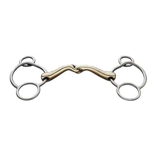 Sprenger Trense KK UNIVERSAL Sensogan einfach gebrochen - 18mm - Silber/Gold -  Gebisslängegrösse: 12.5 cm
