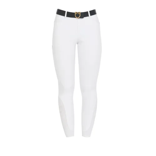 Equestro Reithose Zenda Kniebesatz Damen - Weiss -  Kleidergrösse Damen DE/IT: DE: 40 / IT: 46, Farbe: Weiss