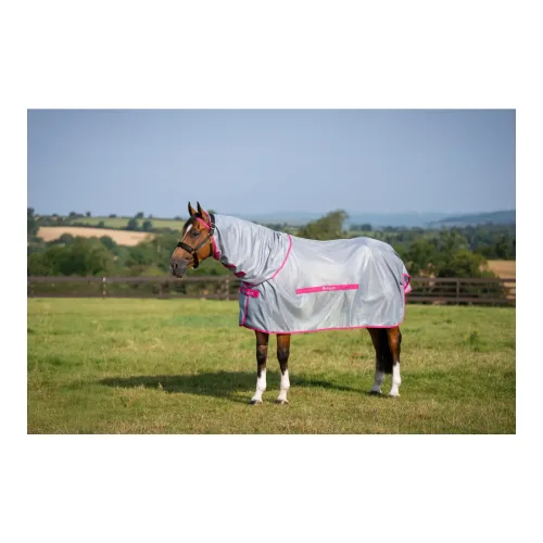 Bucas Fliegendecke Buzz-Off & Neck - Blue/Blossom -  Grösse: 145 cm