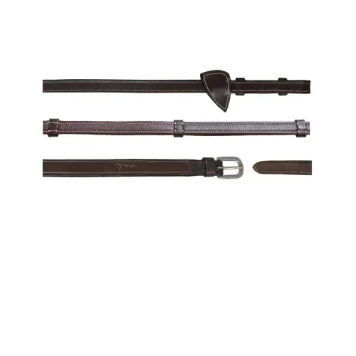 Dy'on Lederzügel 1/2'' mit Griff WO coll - Braun -  Grösse Pferd: Cob, Farbe: Braun