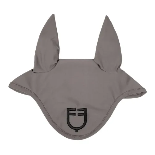Equestro Ohrenkappe Logo - Grau/Schwarz -  Grösse Ohrengarn: Full, Farbe: Grau/Schwarz