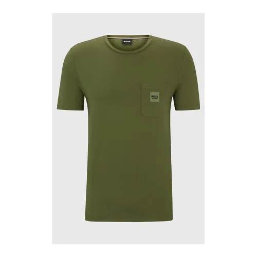 BOSS Equestrian T-Shirt Stan Pocket Herren - Olivine -  Grösse Bekleidung Herren: L