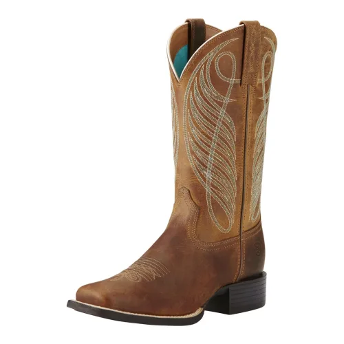 Ariat Westernstiefel Women's Round Up Wide Square Toe - Powder Brown -  Schuhgrössen: 40