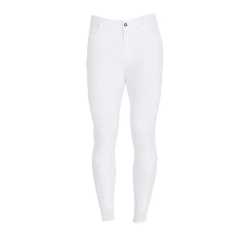 Equestro Reithose Caspar Kniebesatz Herren - Weiss -  Kleidergrösse Herren DE/IT: DE: 48 / IT: 54, Farbe: Weiss