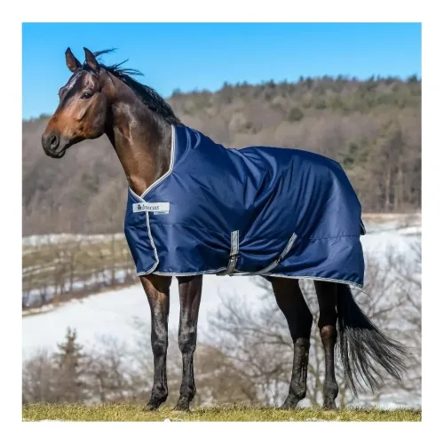 Bucas Weidedecke Freedom Turnout High Neck 150g - navy/silver Grösse Pferdedecken: 155 cm