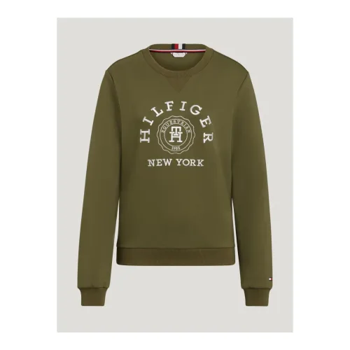 Tommy Hilfiger Equestrian Sweatshirt Evans Damen - Utility Olive -  Grösse Bekleidung Damen: L, Farbe: Utility Olive