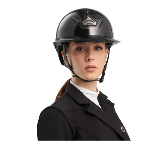Veredus Reithelm Vita CARBON Gel Wide Visor Glossy - Black Glossy -  Grösse Reithelm: 52 / M