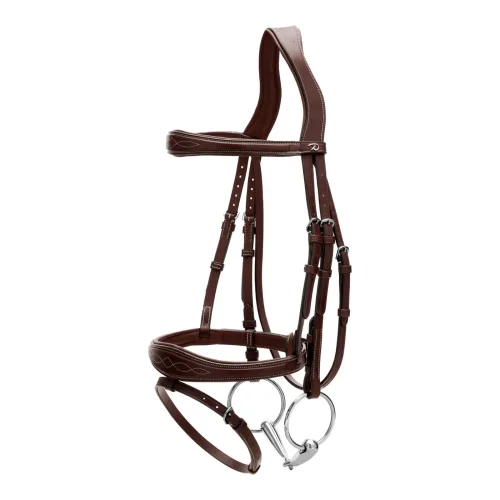 Dy'on Anatomische Trense mit kombiniertem Reithalfter US - Brown -  Farbe: Brown, Grösse: Cob